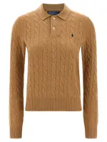 [Polo Ralph Lauren] Polo Ralph Lauren-Braided Shirt Polo Beige-Donna L
