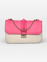 Pink & White Leather Medium Glam Lock