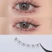 Nafinya - Set of 5 Pairs: Natural Wispy Lower False Eyelashes With Tweezer - 5 Paris - Bottom Eyelash - Black - One Size