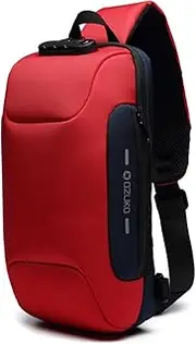 OZUKO sling bag for men anti theft backpacks with usb charger Travel Hiking Chest Bag Daypack water proof