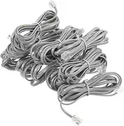 10pcs Pc Phone Cable Extension Pure Copper Core Plated Connectors Handset Cord for Office Hotel Fax Answering Machines