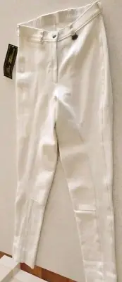 NEW Peter Williams Ladies Size 12 White Ribbed Horse Jodhpurs Pants