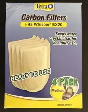 (1) 4-Pack Medium Tetra Carbon Filter Cartridge Fits Whisper EX20 Fish Aquarium