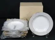 Set 8 Mikasa Soup Bowls w/Rim Parchment L3438 Platinum Fine China 8.5" NEW w/Box