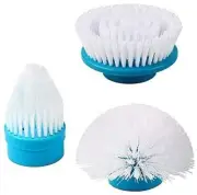 Replacement Brush Heads for Spin Mop Scrubber with multi-function set of 3 Flat,