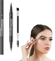Eye Brow Pen | Double-Ended Brow Tint with Brush - Eyebrow Tint Pen with 2-Fork-Tip & Precise Tip, Long Lasting Makeup