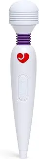Lovehoney Deluxe Mini Wand Massager for Women with 7 Vibration Patterns - USB Rechargeable - 7.5 inch - White