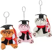 3pcs Plush Doctor Bear Keychain Pendant Cute Graduation Keychain for Backpack Safe Sturdy Hanging Ornament for Friends