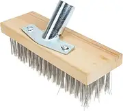 CIMAXIC Stainless Steel Bristles Floor Scrub Brush Stiff Deck Brush for Tough Stains for Cleaning Durable Hard Bristles for Courtyards Pools