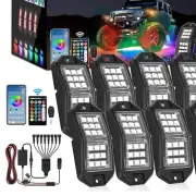 Illuminate Your Ride: 8 RGB LED Rock Lights with App Control & Waterproof