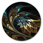 Oversized Modern Aluminium 29" Wall Clock - Fractal Flower - Silent Non