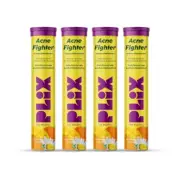 Plix Acne Fighter Effervescent Tablets For Clear Skin Mango Twist -Pack 4