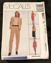 McCall’s Pattern 8907 Ladies Lined Jacket, Skirt, Pants & Dress Size 10,12,14
