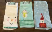 3 St. Nicholas Square Plush Snowman Hand Towels