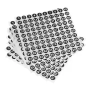 Number Stickers, 1-100 Round Number Labels Sticker White on Black, 50 Sheets