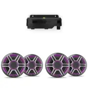 Garmin Fusion 2 Pairs Apollo AP-FL65SPG 6.5" LED Marine Speakers Sport Grills...