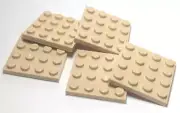 Lego - Lot of 5 - Tan, Plate 4 x 4