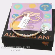 Authentic Alex and Ani Temple, Iris Beaded Rafaelian Silver Charm Bangle