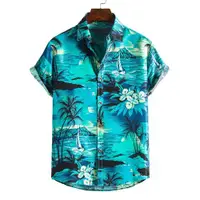 在飛比找ETMall東森購物網優惠-外貿新款2023夏男士沙灘襯衫夏威夷短袖花襯衫男跨境電商