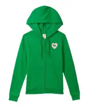 Victoria's Secret PINK Originals PERFECT FULL-ZIP Dog Love Shine Logo Hoodie Gre
