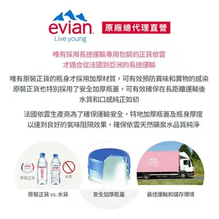 【evian依雲】 天然礦泉水(寶特瓶330ml/24入)X3箱(免運費)