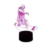 Color changing Night Ligh 3D Snowboarding LED Desk Lamp Touch Room Decor Lamp