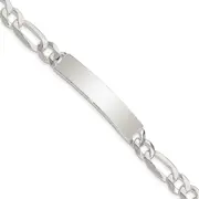 8.5 Inch Sterling Silver Figaro Link Id Bracelet