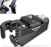 NEEWER Backpack Camera Clip Mount with Square QR Plate, Upgraded Safety Latch, Quick Release Camera Belt Clip Backpack Strap Compatible with Peak Design PD QR System Canon Nikon Sony DSLRs, GP67