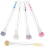 BIUDECO 5Pcs Eyelash Wands and Eyebrow Brushes for Eyelash Extensions Portable Makeup Applicators Individual Tubes Stylish Design for Groomed Lashes and Brows