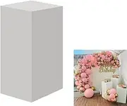 Solid White Square Cylinder Plinth Covers for Parties Decorations Pedestal Covers Tablecloth Baby Bridal Shower Wedding Birthday Party Banquet Decor
