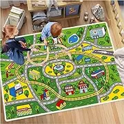 Kids Educational Game Rug, Cartoon Floor Mat for Home, Playroom, Children's Room, Bedroom, Classroom, Fun, Non-Slip, Soft, Washable, for Boys and Girls