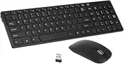 LAPOOH K-06 2.4G Wireless Keyboard and Mouse Combo Computer Keyboard with Mouse Plug and Play for Laptop Black