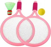 Toyvian 1 Set Tennis Racket Set Rackets Training Balls Fun Badminton Shuttlecock for Outdoor Indoor Family Activities