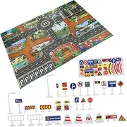 Abaodam 1 Set Cognitive Traffic Parking Map Play Mat Educational for Safe and Design Bright Colors for Color Recognition Present for Young Learners