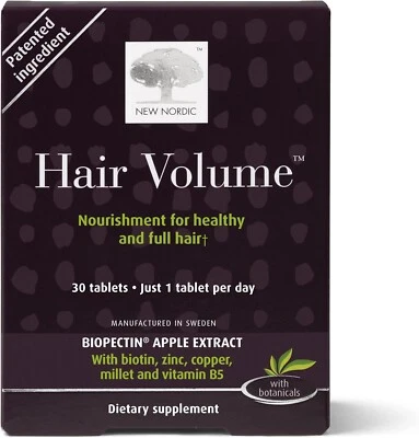 Hair Volume Tablets 3000 Mcg Biotin & Biopectin, Supports Natural Hair Growth