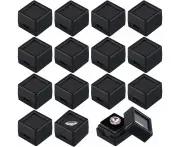 70Pcs Black Gemstone Display Box, 2x2x1.6cm Plastic Transparent Bare Stone Box Square Gem Box with Clear Top Lids for Gems Jewelry Packing