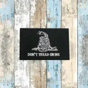 GADSDEN BLACK DON'T TREAD ON ME FLAG 3"W x 2"T Patch Embroidered Iron-On VETERAN