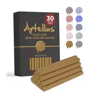 Premium Sealing Wax Sticks (Bulk 30 Pack) Wax Seal Glue Gun Sticks - Gold