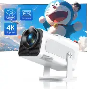 Mini Projector【Auto Keystone】 Portable Projector 4K Supported Native 1080P, TOPT