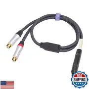 HUALEU 1Feet TRS Stereo 1/4 Female to Dual RCA Female Audio Cable,2 RCA Femal