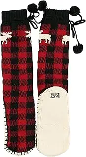 [Lazy One] Womens Mukluk Warm Winter Bootie Sock by LazyOne | Cabin Moccasin Socks for Ladies
