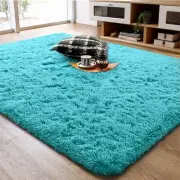 Soft Fluffy Area Rug for Living Room Bedroom, 4x6 Teal Blue Plush Shag Rugs, ...