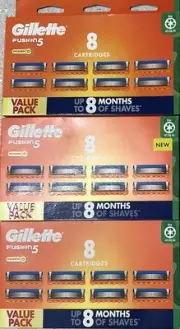 Genuine Gillette Fusion 5 Power (2x12) (8x3) Mix24x pack Razor Blades Cartridges