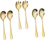 Luxshiny Serving Utensils Set Large Salad Forks Spoons Cutlery Large Serving Spoons Set