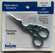 JANLYNN Stork Embroidery Scissors 4-5/8” Paisley Print #997-1713 New In Package
