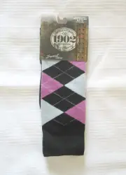 World's Softest Socks - 1902 Transit Crew - Black Argyle - Men's Socks -New