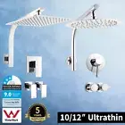 ACA Shower Head Set 10/12" Round/Square Gooseneck Wall Arm with Mixer/Taps