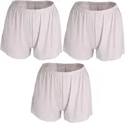 [WOFASHPURET] 3 Pcs Polyester Safety Pants Underwear Short Lace Pattern Breathable Elastic Fit for Dresses Skirts Grey