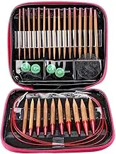 Circular Knitting Needles Ring Set Interchangeable Carbonized Bamboo Needles Set Aluminum