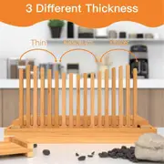Bamboo Wood Bread Slicer for Homemade Bread Toast Cutting Board, Adjustable Thickness Breadmaker for Loaf Cakes A Wood Color